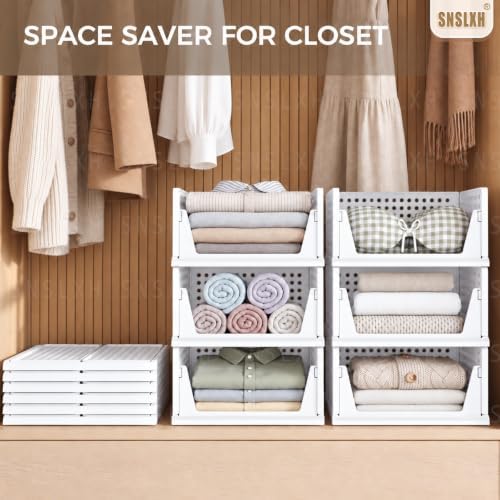 5 Pack Closet Organizers and Storage, Reinforced Stackable Closet 16.73" in