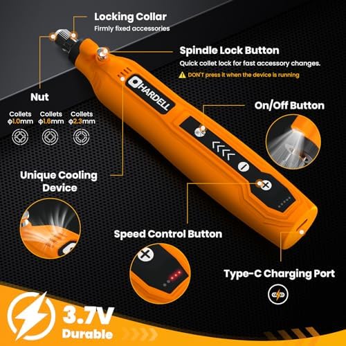 Mini Cordless Rotary Tool, 5-Speed 69pcs Kit for 3D Printer Sanding