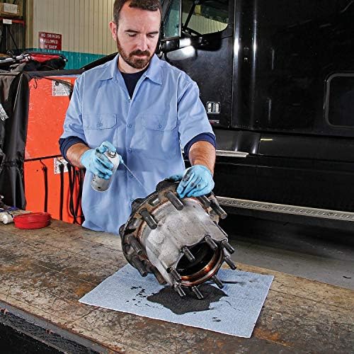 Super Absorbent Mat Pads in Dispenser Box | 50 Oil Spill Mats | 15" x 19" Perforated Pads | Each Pad Absorbs 43 oz | Total Absorbency is 17 Gallons | Heavyweight | PMB30127