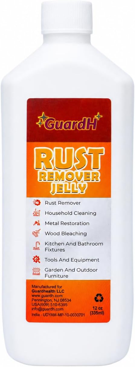 GuardH Rust Remover Jelly, 12 oz | Multi-Purpose Gel for Metal Surfaces, Auto Parts, Household Items, and Antiques