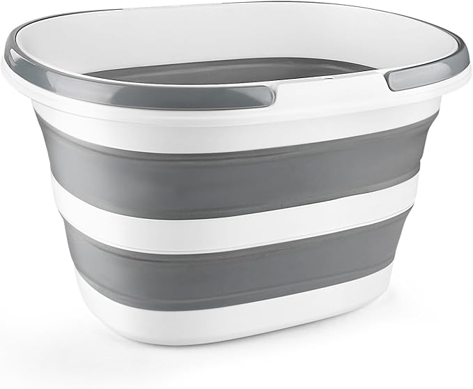 10L Collapsible Bucket with Handle, Foldable Ice Bucket Car Wash Buckets for Cleaning, Portable Wash Basin for Fishing Gardening Window Washing Mopping Household Use Cleaning Supplies
