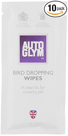 Autoglym Bird Dropping Wipes, x10 - Car Cleaning Wipes Offer A Quick, Clean Fix for A Mucky Job