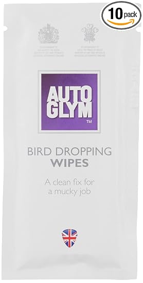 Autoglym Bird Dropping Wipes, x10 - Car Cleaning Wipes Offer A Quick, Clean Fix for A Mucky Job