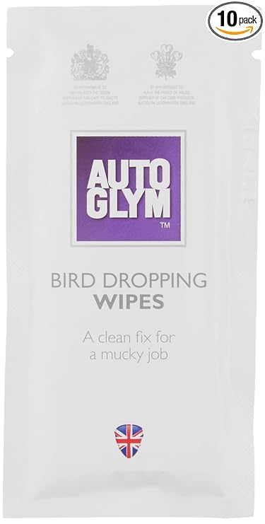 Autoglym Bird Dropping Wipes, x10 - Car Cleaning Wipes Offer A Quick, Clean Fix for A Mucky Job