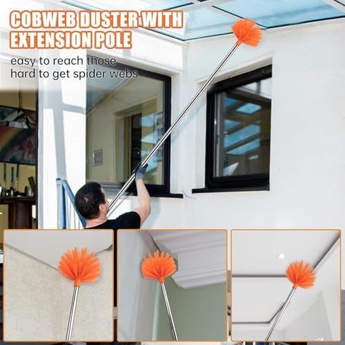 Ceiling Fan Cleaner Duster Kit with 60" Extension Pole, 14 PCS