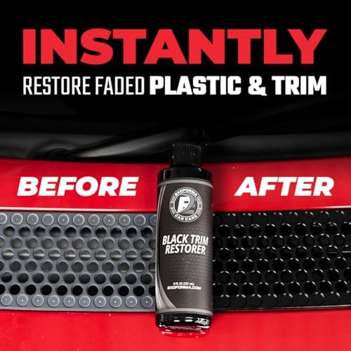Black Trim Restorer - Lasts 6+ Months, Dye Infused Waterproof Plastic Restorer for Cars - Perfect for Faded Bumpers, Trim & Vinyl on Jeeps, Truck Beds, Avalanches & ATVs | 8oz