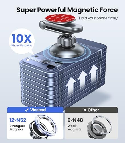 Tesla Phone Mount【Strongest Magnet Power】Foldable Hidden Tesla Phone Holder Fit for All Phone, Tesla Model 3 Model Y for MagSafe Car Mount, Tesla Model 3 Accessories, Tesla Model Y Accessories