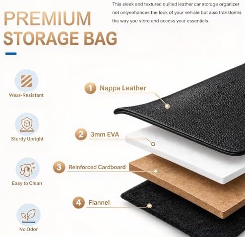 Car Trunk Organizer Extra Large Collapsible PU Leather Storage Box (Beige)