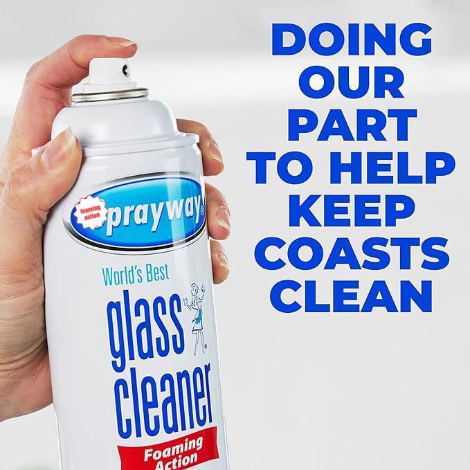 The Award Box Sprayway Glass Cleaner Foam Action Cleaner 19 oz. with Cleaning Cloth in Packaging (3 Pack)