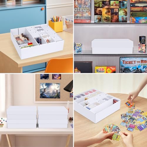 5-Row Trading Card Storage Box, 4-Pack with Divider for MTG & Sports Cards