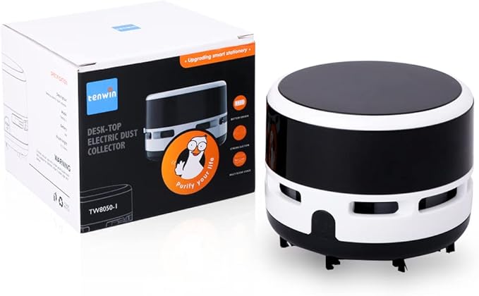 Desk Vacuum Cleaner Mini, Portable Desktop Vacuum, Mini Crumb Dust Desk Vacuum Cordless Sweeper for Home, Office,Cars,Pet Hairs,No Battery Included
