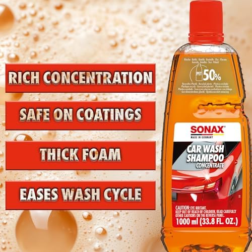 Car Wash Shampoo Concentrate 314300 | High-Foaming pH-Neutral Formula for Effective Cleaning | Safe on All Paint Wax Sealants & Coatings | Removes Dirt Grime and Road Film | 1L (33.3oz)