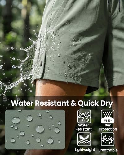 Women's Hiking Shorts, Quick Dry Lightweight Summer Shorts for Golf Travel, 4"/ 7" Curvy-Fit with Zipper Pockets