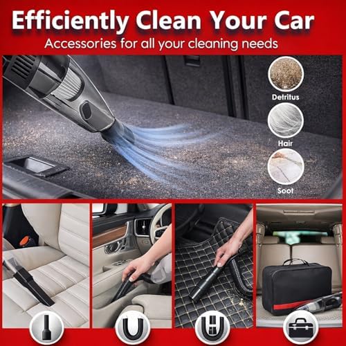 63PCS Car Wash Cleaning Kit,Car Wash Brush with Long Handle,Car Detailing Kit with Foam Gun,Car Cleaning Supplies,Handheld Vacuum, Car Detailing Kit (63PCS)