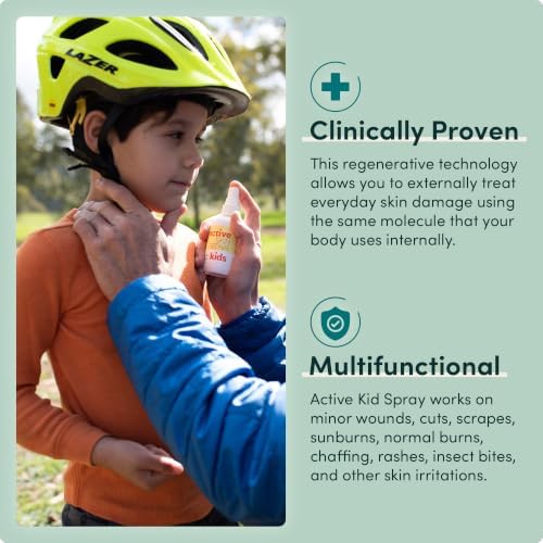 Active Skin Repair Kids First Aid Spray, Medical Grade Hypochlorous, 3 oz