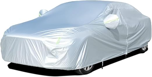 Tecoom Light Shell Waterproof UV-Proof Windproof Design Car Cover with Zipper Storage and Lock for All Weather Indoor Ou