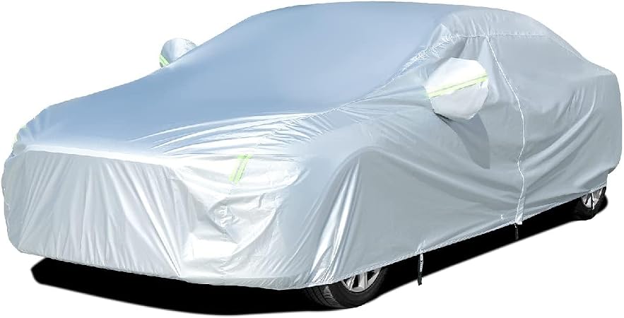 Tecoom Light Shell Waterproof UV-Proof Windproof Design Car Cover with Zipper Storage and Lock for All Weather Indoor Ou