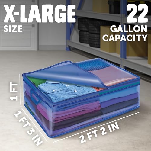 Flexible Totes, 22 Gallon X-Large Storage Bags with Zipper, 2 Count