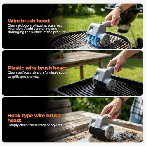 Electric Cleaning Brush, Cordless Grill Cleaner BBQ Power Grill Brush