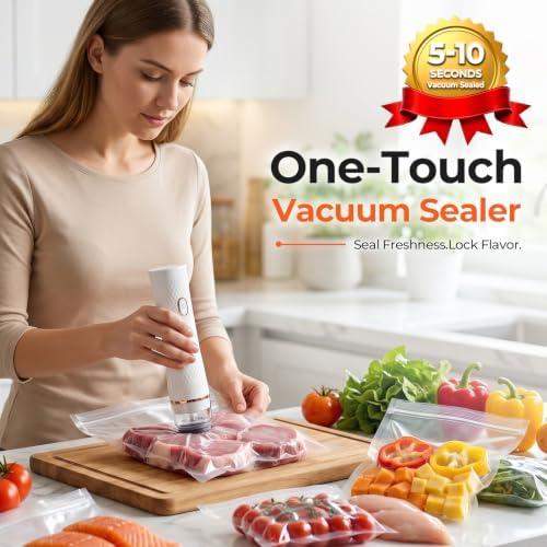 Handheld Vacuum Sealer for Food with 30 Reusable Vacuum Sealer Bags