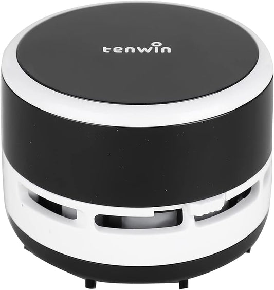 tenwin Mini Vacuum Cleaner, Portable Desktop Vacuum Cordless, Handheld Dust Sweeper Battery Operated, Low Noise and Strong Suction for Home/Office/School/Car/Keyboard(Battery not Include)