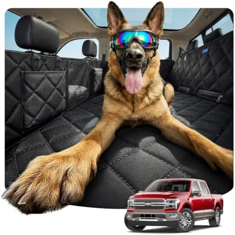 XL Dog Truck Seat Cover for Back Seat with 3 Support Rods
