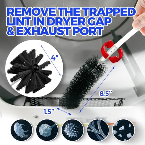 Dryer Vent Cleaner Kit - 15Ft Flexible Lint Brush for Deep Cleaning
