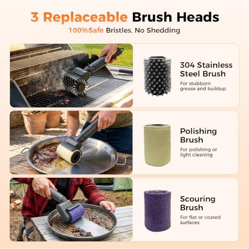 Electric Grill Brush for Outdoor,Cordless BBQ Cleaner Rechargeable