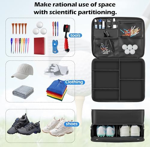 Golf Trunk Organizer, Car Trunk Locker with Separate Ventilated