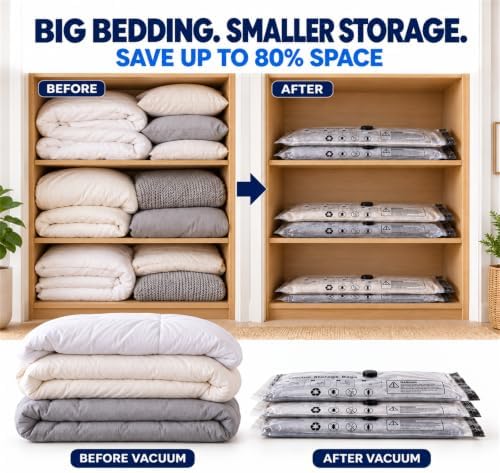 10 Pack Jumbo Vacuum Storage Bags with Electric Pump, 10J XL Large Space Saver Bags for Blankets Comforters Bedding, Leak-Proof Seal for Home Storage & Moving