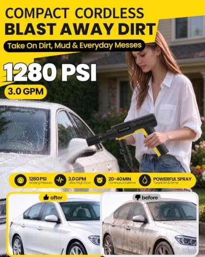 Foldable Cordless Pressure Washer Battery Powered; Mini Pressure Washer