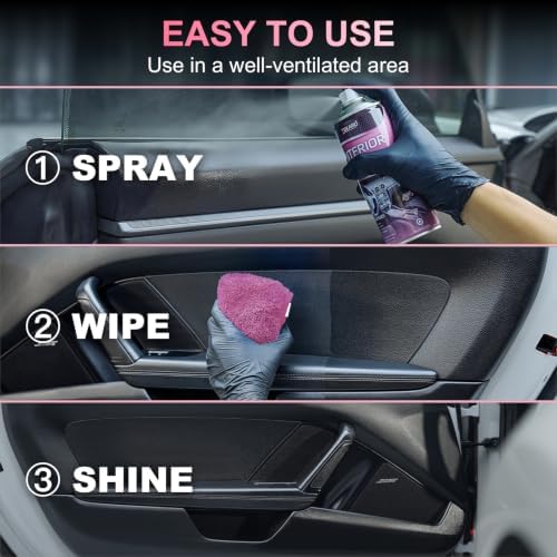 Interior Detailer Spray, Aerosol Car Interior Cleaner, 3 x 15 oz