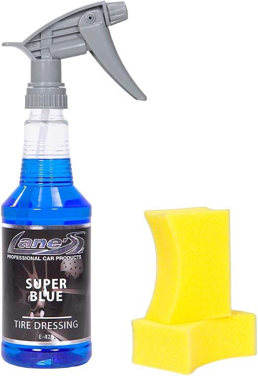 LANE'S Super Blue Tire Dressing & Contour Shape Applicators Kit | 16oz