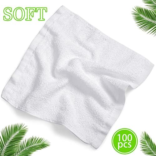 100 Pcs White Cleaning Cloths Bulk Reusable Cleaning Rags