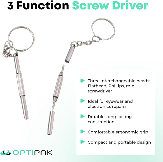 Sparkle Anti-Reflective Safe Gel Lens Cleaner & Repair Kit – (2) 2oz Glasses Cleaner Spray, (2) Microfiber Cloth & Keychain Screwdriver for Eyeglasses, Lenses & Screens (5 Piece Set)