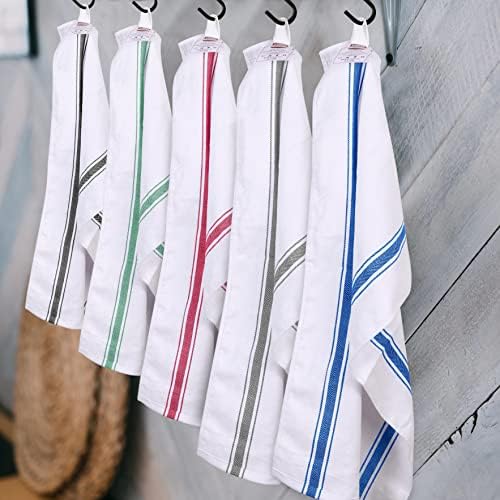 Blue Dish Towels [12 Pack - 15 x 25 in] 100% Ring Spun Cotton