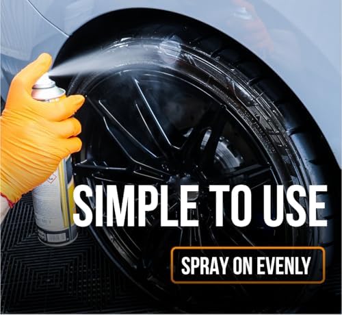 Tire Shine Spray & Dressing - Long-Lasting Deep Black Wet Gloss, 13.5 Oz