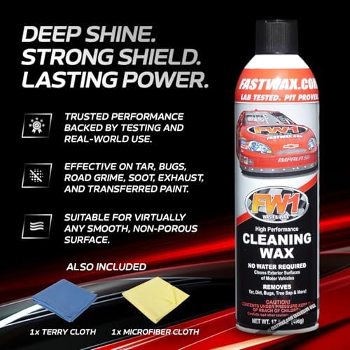 FW1 4 Pack, A High Performance Car Wax Polish | Easy To Use Scratch-Free Waterless Car Wash Spray & Detail Cleaning Polish (17.5oz) | Spray Wax for Cars, Trucks, Motorcycles RVs and boats.