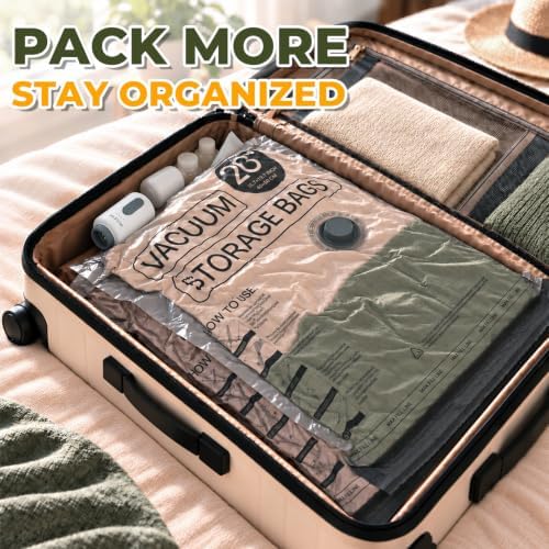 Leak-Resistant Vacuum Storage Bags, with Pump and Bags 15Pcs