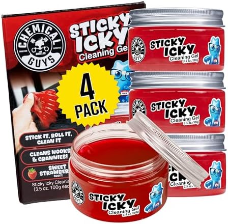 Sticky Icky Car Cleaning Gel, Strawberry, 3.5 oz - 4 Pack