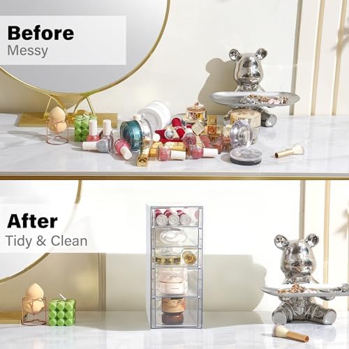 Hair Accessories Organizer Acrylic Drawer with 5 Small Drawers