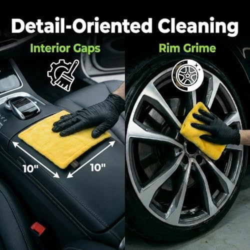3-Pack Color-Coded Car Drying Towel Set 48"x24" Oversized Microfiber