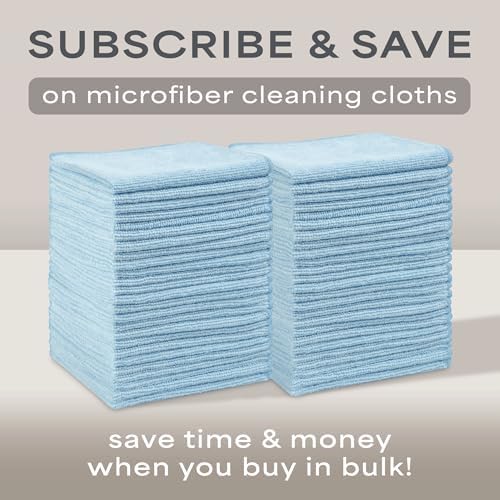 Microfiber Cleaning Cloth, 200 Pack, 11.5" x 11.5", Light Blue