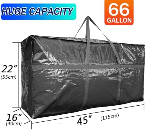 66 Gallon Extra Large Storage Bags, Huge Moving Bags Heavy Duty with Zipper