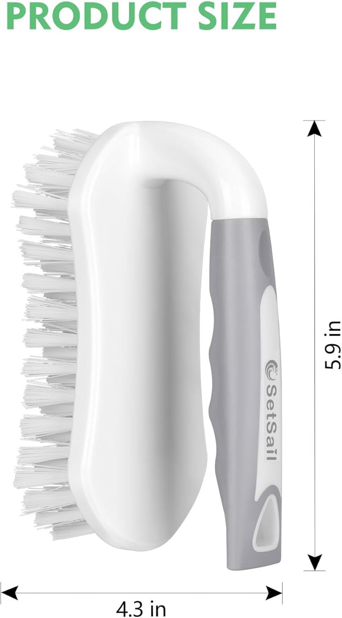 SetSail Scrub Brush, Heavy-Duty Scrub Brushes for Cleaning with Stiff Bristles Cleaning Brush for Shower, Bathroom, Carpet, Kitchen and Bathtub Scrubber - 3 Pack