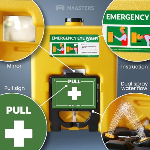14 Gallon Portable Eye Wash Station, OSHA-Compliant, Wall-Mounted