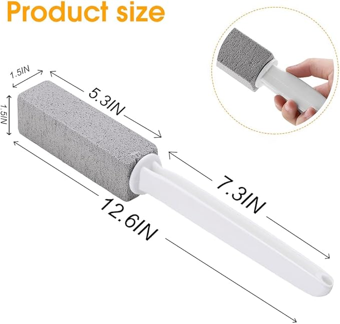 Kadden 2 Pack Toilet Cleaner Hard Water Build up Remover with Ergonomic Handle, Pumice Stone Cleanning Tool Stain Hard Water Ring Cleaner for Toilet, Pool, Bathroom, Sink