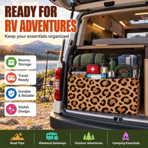 Hydrangea Car Trunk Organizer, Foldable Auto Storage Basket with Handles