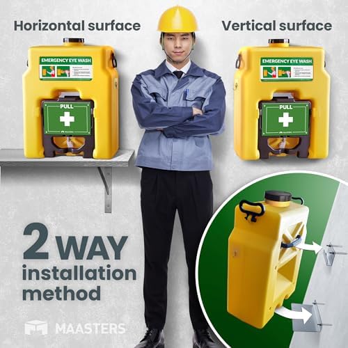 14 Gallon Portable Eye Wash Station, OSHA-Compliant, Wall-Mounted