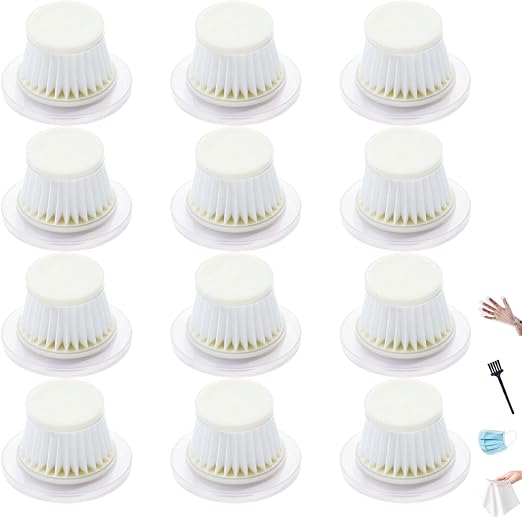 12 pack Replacement HEPA Filters for Horsepower Duck Vacuum Cleaner as Seen on TV,Washable & Reusable Filters for Duck Vac Cordless Vacuum, High-Efficiency Filtration for Handheld Vacuum Models - Cleanova